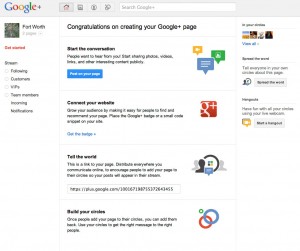 Getting Started with Google+ Pages